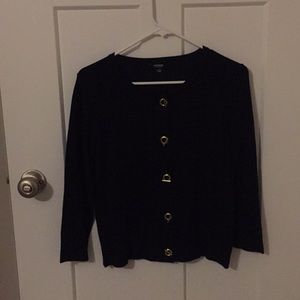 NBW Navy Cardigan scoop neck, hook & eye closers